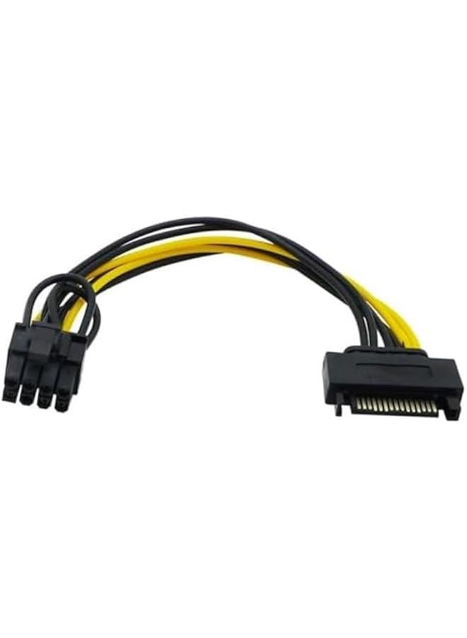 موكسو كل تزويد الطاقة SATA موصل ذكر 15 دوس إلى طاقة الرسومات الصرية PCIe 8 دوس 62 محول تمديد موصل 20 سم. - Image 1