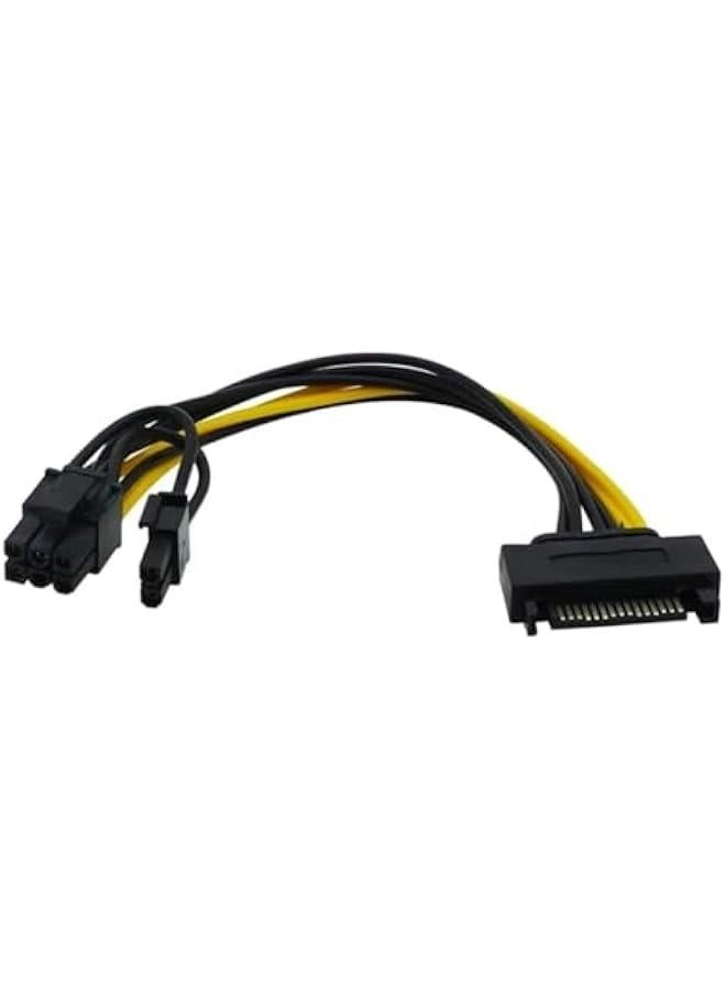 موكسو كل تزويد الطاقة SATA موصل ذكر 15 دوس إلى طاقة الرسومات الصرية PCIe 8 دوس 62 محول تمديد موصل 20 سم. - Image 2