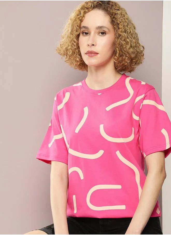 Dillinger Oversized Graphic Print Combed Cotton T-Shirt by Styli