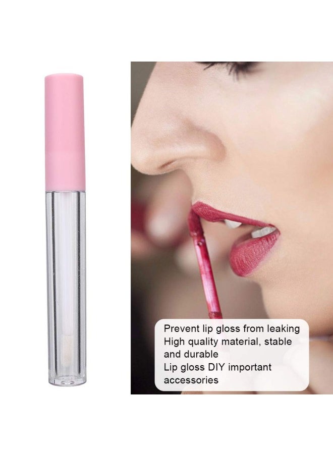 klarako - 2.5 ML Empty Lip Gloss Tubes Cream Containers Jars DIY Makeup Tools Cosmetic Transparent Lip Balm Refillable Bottle - 10pcs(Pink) - Image 1