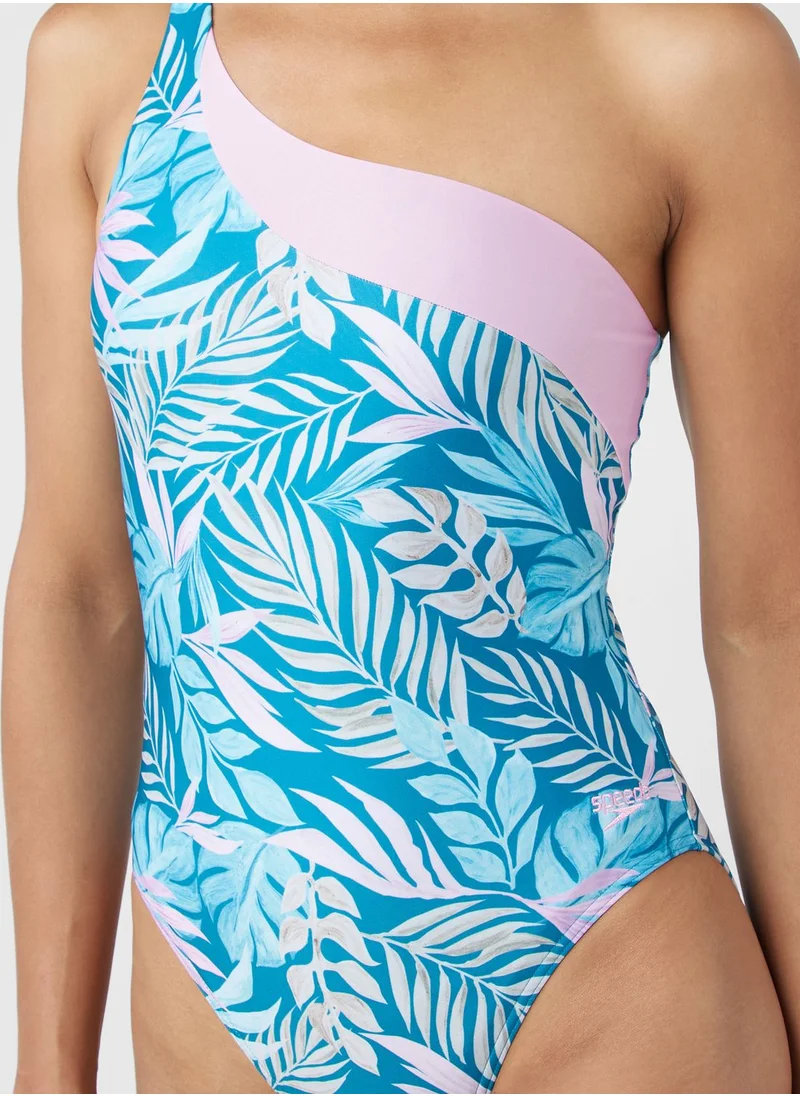 speedo Printed Asymeric One Piece