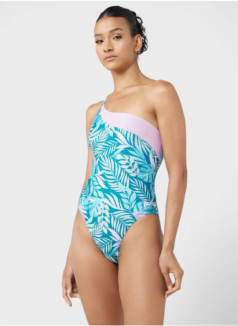 speedo Printed Asymeric One Piece