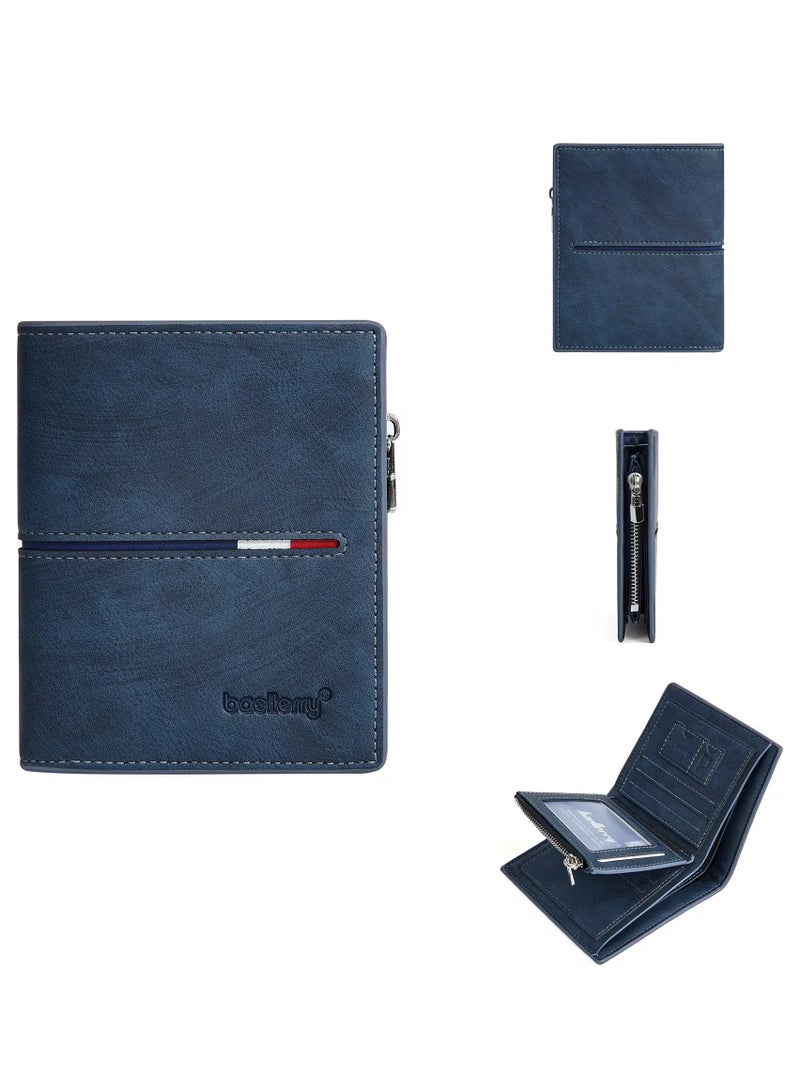 Baellery Mens Wallet RFID Blocking Bifold Casual Wallet with Zipper Coin Pocket, Large Capacity Zip Casual Men Purse - Image 2