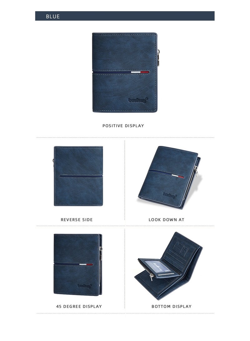 Baellery Mens Wallet RFID Blocking Bifold Casual Wallet with Zipper Coin Pocket, Large Capacity Zip Casual Men Purse - Image 5