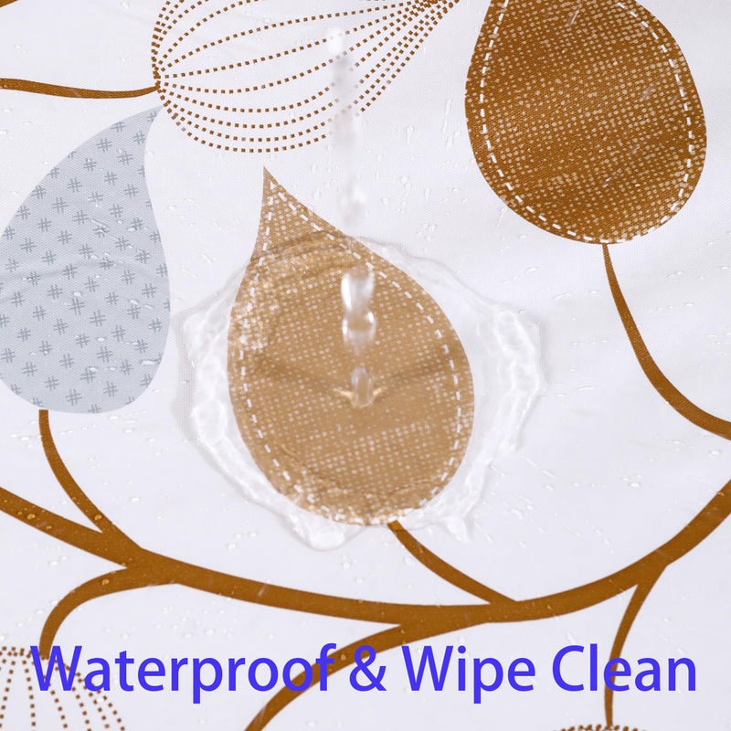 Walrus Round Vinyl Fitted Tablecloth with Flannel Backing Elastic Edge Design Table Cover Waterproof Oil-Proof PVC Table Cloth Stain-Resistant Best for 37"-44" Round - Image 5