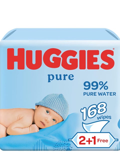 Pure Baby Cleansing Wipes 2+1 Free - Total 168 wiprs