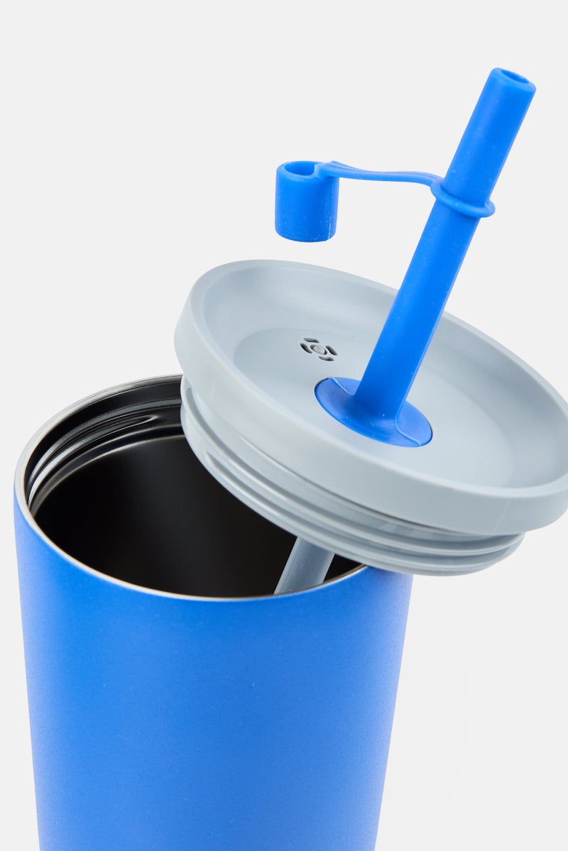 asobu كوب محمول مزدوج 2 في 1 من الفولاذ المقاوم للصدأ مع عزل مفرغ، أزرق - Image 3