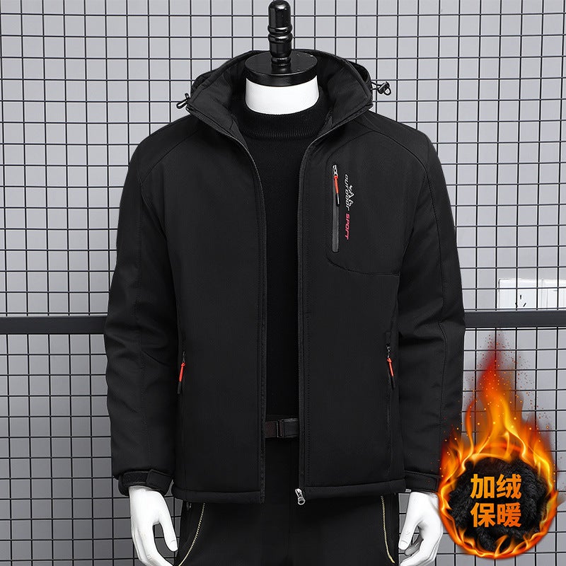 Men'S And Women'S Thickened Cotton-Padded Clothes Fashion Couple'S Sports Cotton-Padded Clothes Korean-Style Casual Loose Solid Color Top Coat - Image 4