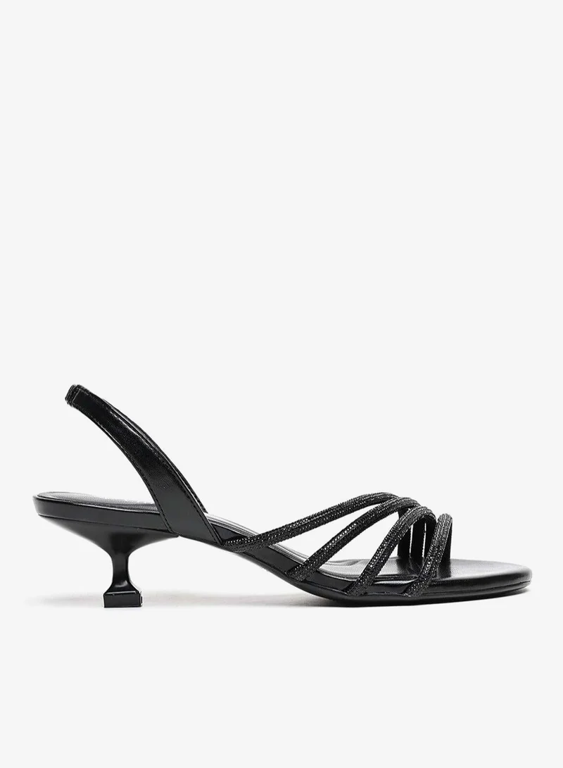 Cuple Sling back Kitten Heeled Sandals