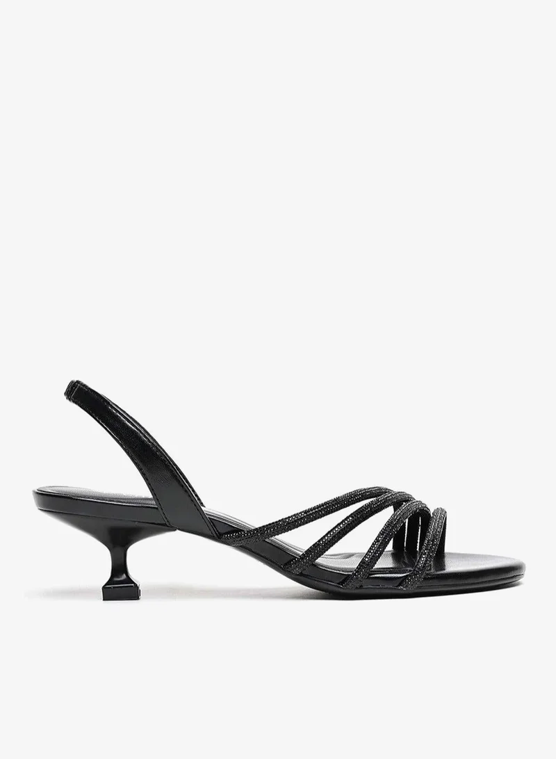 كابلي صنادل بكعب ستيليتو بحزام خلفي