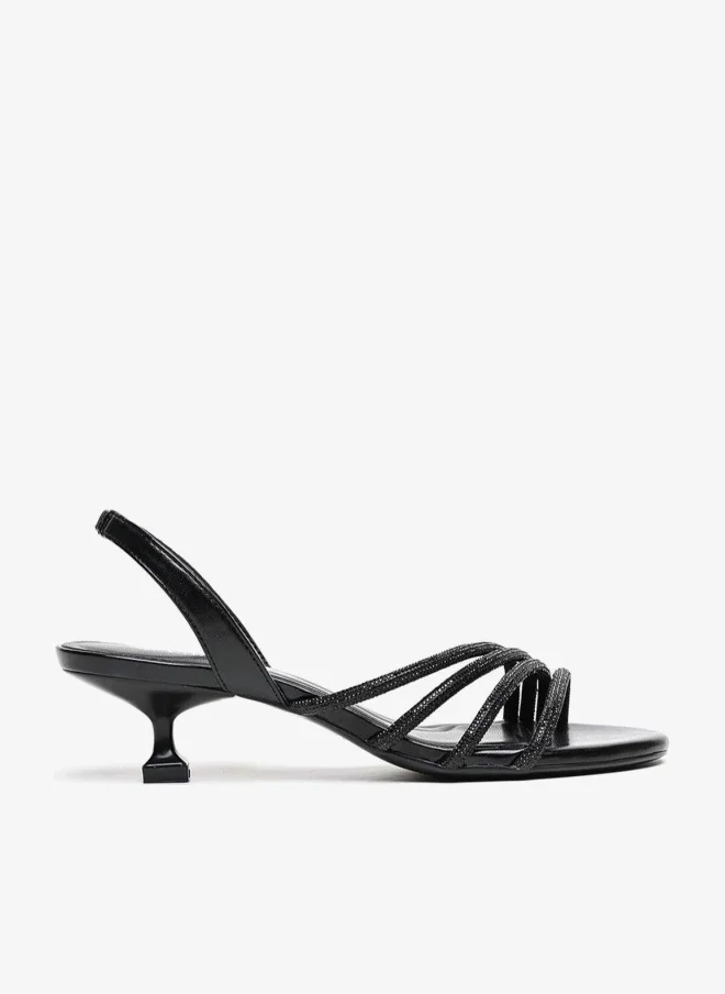 كابلي صنادل بكعب ستيليتو بحزام خلفي