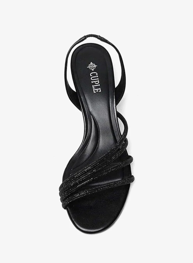Cuple Sling back Kitten Heeled Sandals