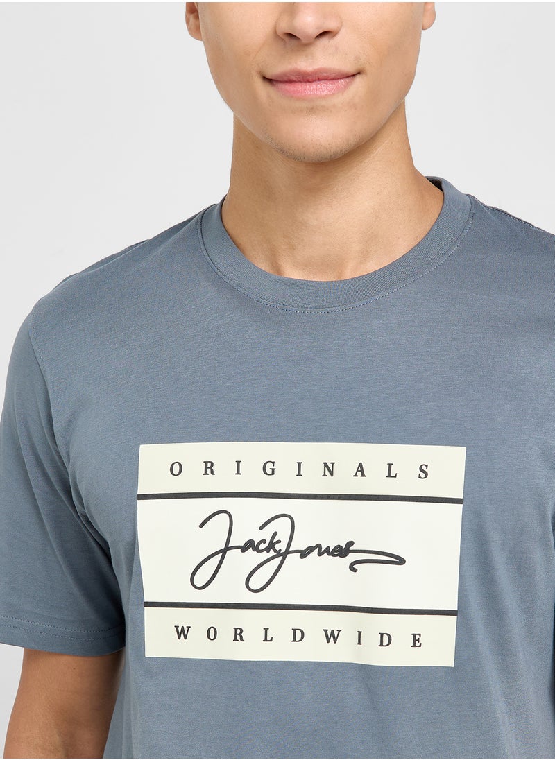 JACK & JONES - Jorfrederiksberg Printed Crew Neck T-Shirt - Image 1