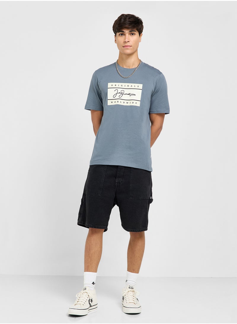 JACK & JONES - Jorfrederiksberg Printed Crew Neck T-Shirt - Image 1