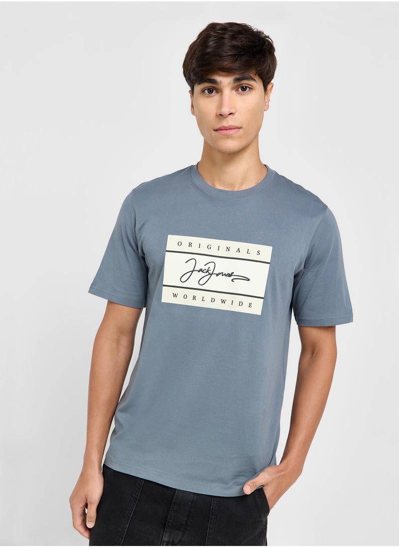 JACK & JONES - Jorfrederiksberg Printed Crew Neck T-Shirt - Image 1