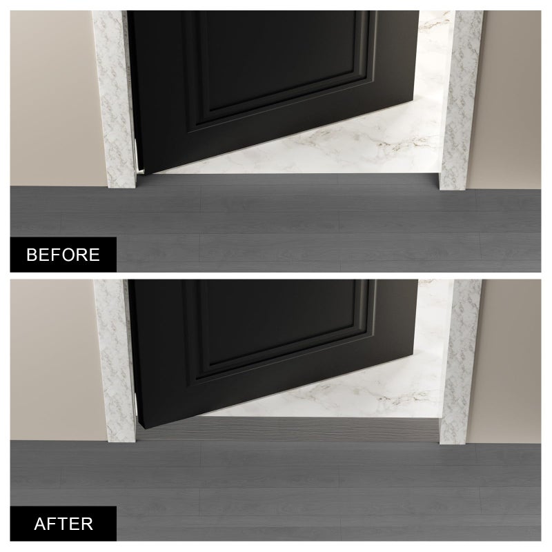 Greymond Floor Transition Strip - Self-Adhesive PVC Trim for Carpet to Flooring, Threshold Gap Cover (4ft x 1.57in, Grey Wood) - Image 5