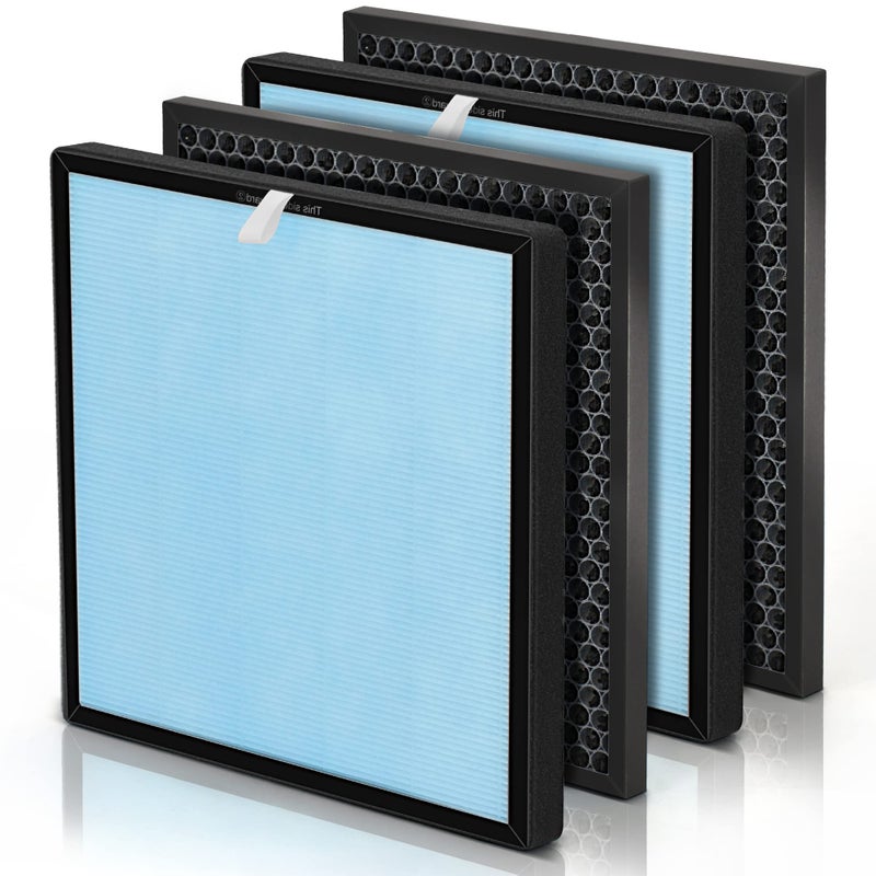 2 SETS Air Replacement Filter Set Compatible with HSP001 Air Filters True Air Clenaer for Home H13 HEPA HEPA PrefilterCarbon and Prefilter 4