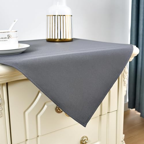 Nacuci Small Square Tablecloth 24x24 Inch Washable Polyester Side Table Cloth Solid Grey Heavy Duty End Table Cover for Dining Home Party - Image 4