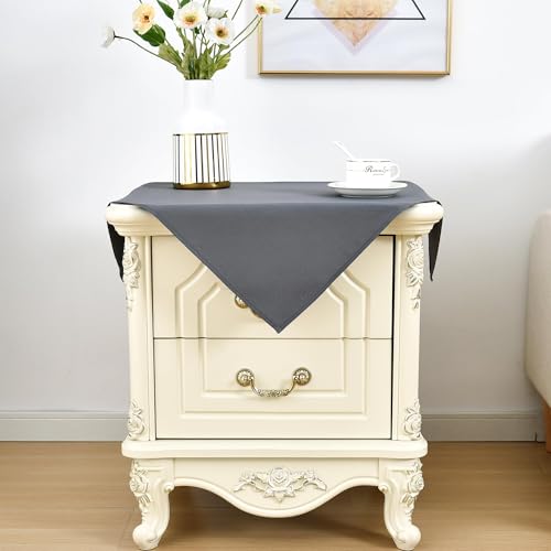 Nacuci Small Square Tablecloth 24x24 Inch Washable Polyester Side Table Cloth Solid Grey Heavy Duty End Table Cover for Dining Home Party - Image 3