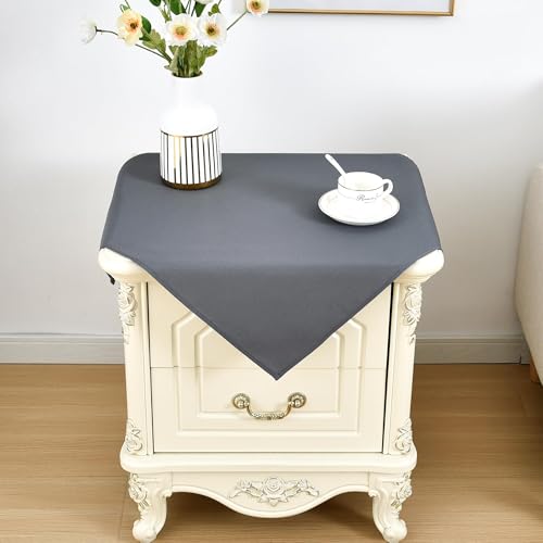 Nacuci Small Square Tablecloth 24x24 Inch Washable Polyester Side Table Cloth Solid Grey Heavy Duty End Table Cover for Dining Home Party - Image 1