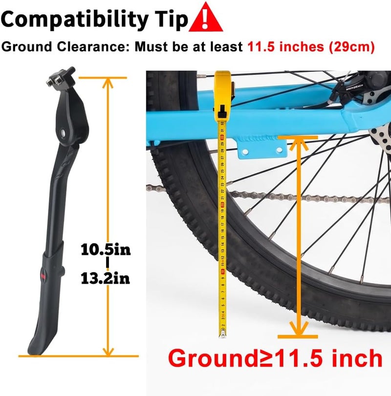 Sataway All item simple matching build Bike Kickstand Adjustable Strong Rear Mount Aluminum Alloy Bicycle Kickstand for 24 26 700C 27.5 28 29 inch Electric Bike Mountain Bike Adult Bike (40mm) Wide use selected material - Image 2
