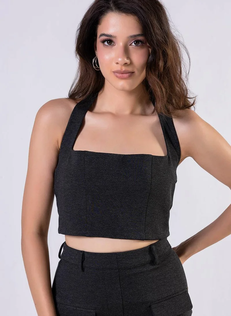 Zigzag  Ponte Skirt And Top Set Black - Skirt for Women | Best Price UAE