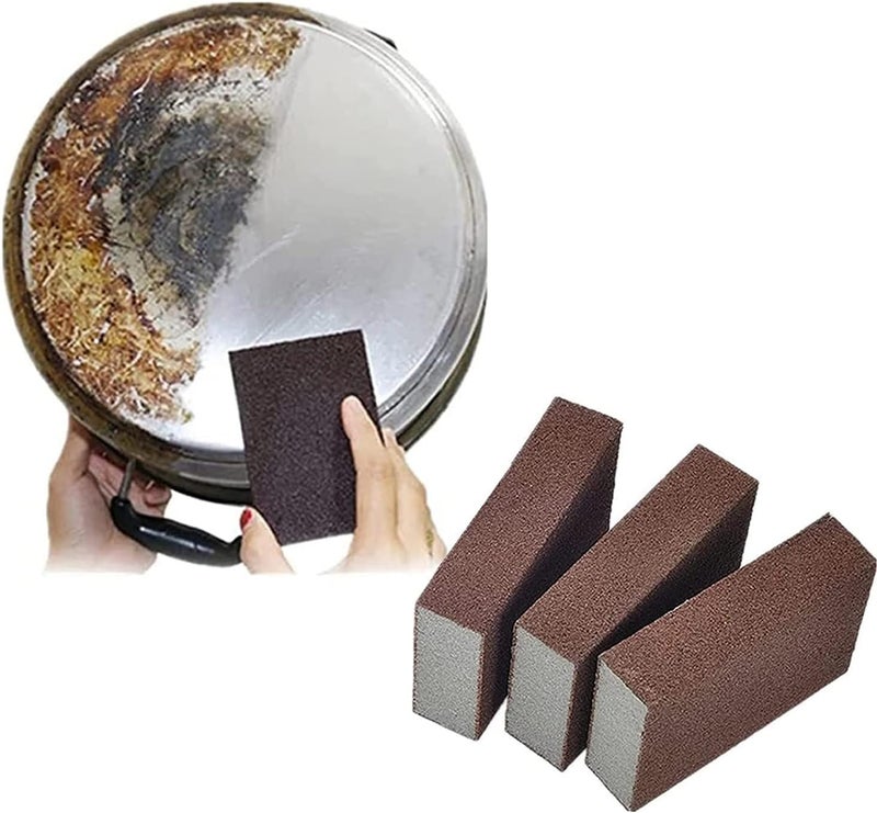klarako Nano Carborundum Sponge, Nano Emery Sponges,Magic Stainless Steel Cleaner, Emery Sponge Brush for Pots and Pans, Magic Clean Rub Pot Rust Focal Stains Sponge Removing Tool (3PCS) - Image 1