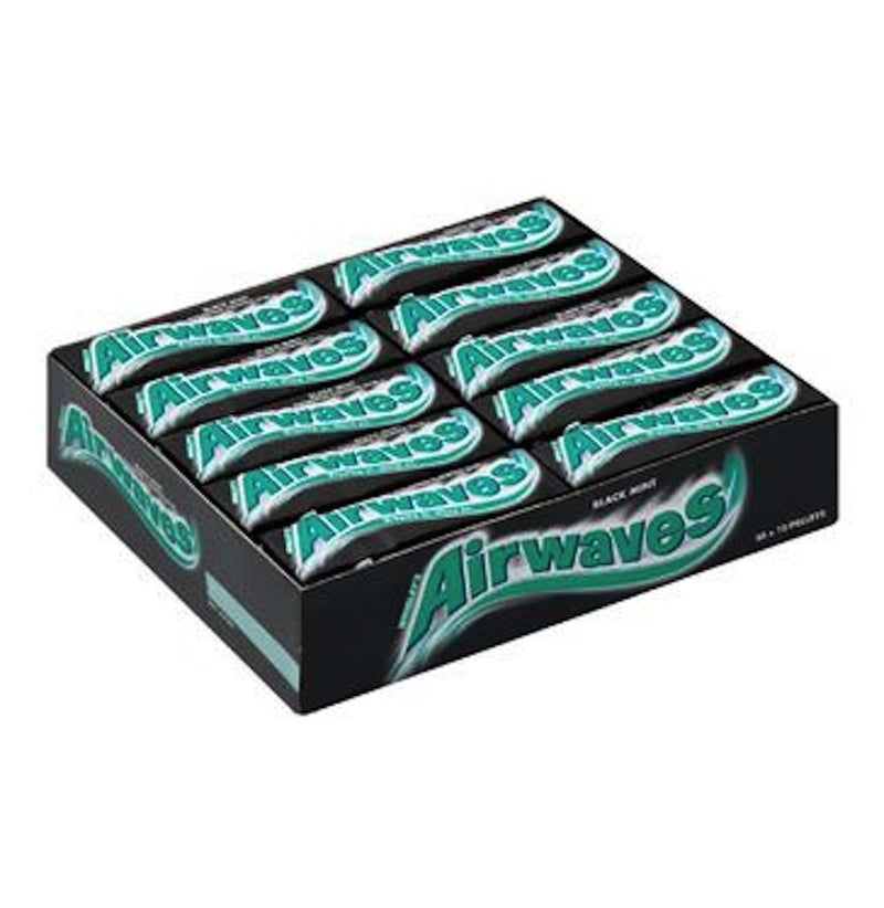Wrigley Airwaves Black Mint Menthol Sugar Free Chewing Gum 10 Pellets pack Of 30