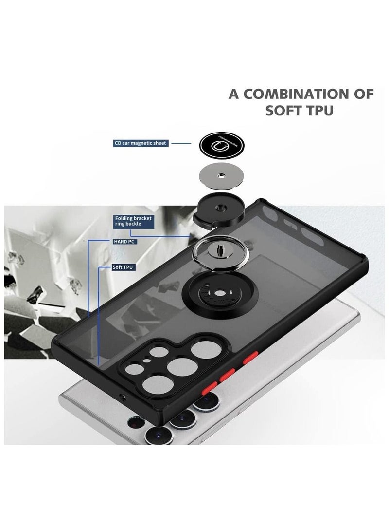 Samsung Galaxy S23 Ultra Case, Protective Back Cover Metal Ring Case for Samsung S23 Ultra Blue - Image 3