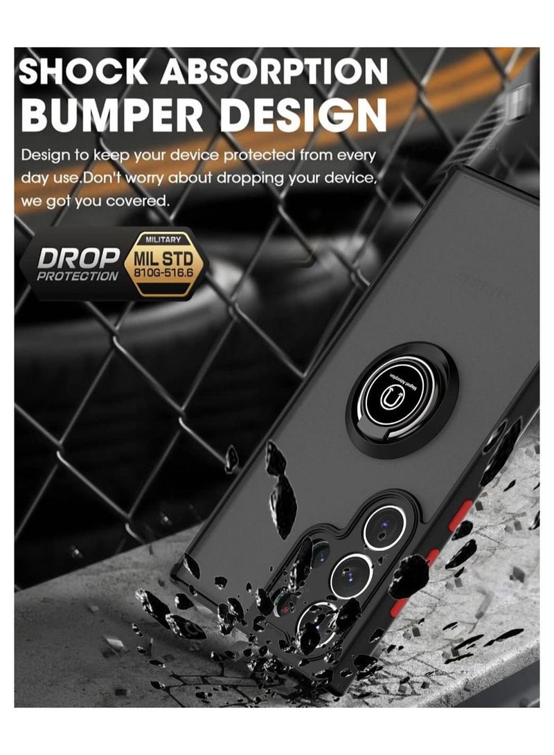 Samsung Galaxy S23 Ultra Case, Protective Back Cover Metal Ring Case for Samsung S23 Ultra Blue - Image 4