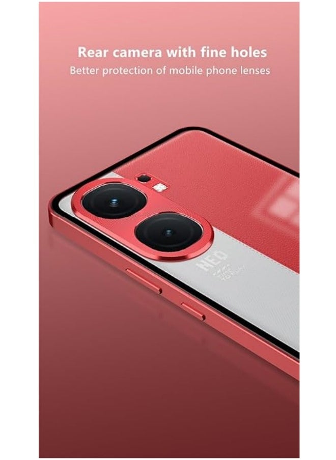 General - Case Compatible with IQOO NEO 9/9 Pro, Magnetic Metal Frame+Matte Translucent Tempered Glass Back, Non Slip Shockproof Case with Camera Protector - Image 1