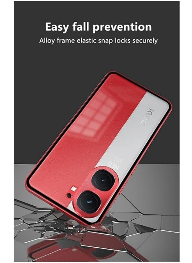 General - Case Compatible with IQOO NEO 9/9 Pro, Magnetic Metal Frame+Matte Translucent Tempered Glass Back, Non Slip Shockproof Case with Camera Protector - Image 1
