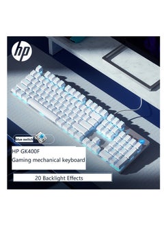 HP لوحة مفاتيح الألعاب الميكانيكية HP GK400F باللون الأبيض  - Image 3