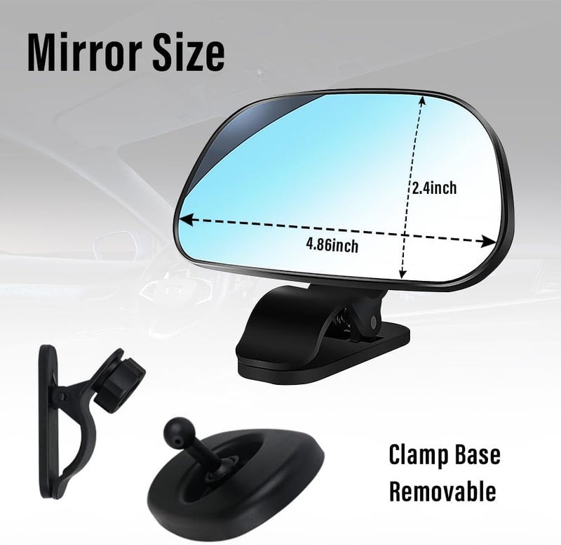 BIGTHREE Car Mirror for Baby, HD 360°Clip Fixing Baby Car Mirror for Windshield, Dashboard, Essential Car Interior Accessories Babys Mirror for Car Seat Rear Facing(Retaining Clip) - Image 2