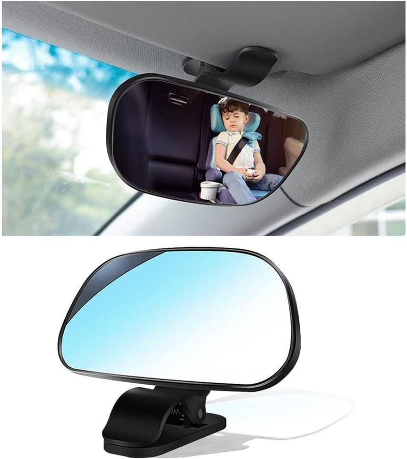 BIGTHREE Car Mirror for Baby, HD 360°Clip Fixing Baby Car Mirror for Windshield, Dashboard, Essential Car Interior Accessories Babys Mirror for Car Seat Rear Facing(Retaining Clip) - Image 1
