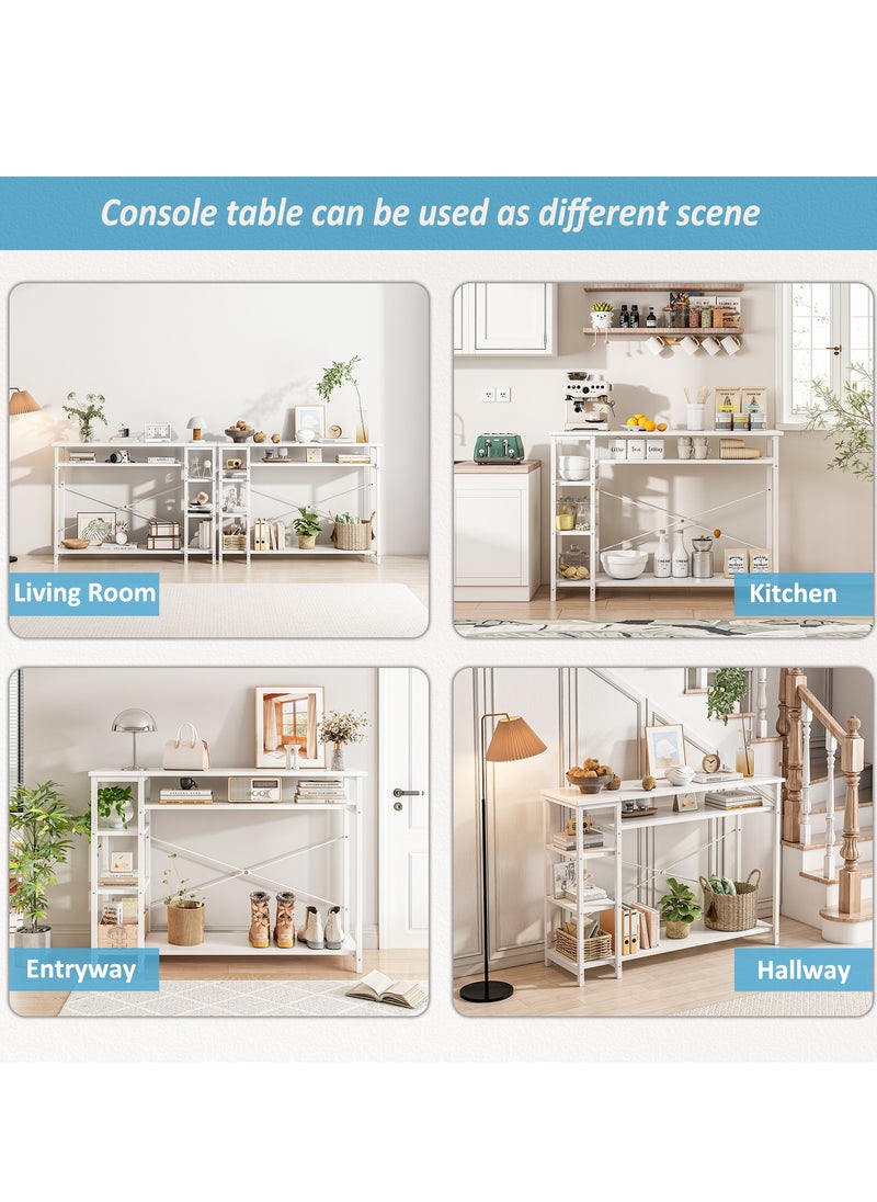 Lafulaifu 130*35*90cm Sofa Table, Extra Long Console Table, Entryway Table with Storage Layer, Hallway Entry Table for Foyer  - Image 5