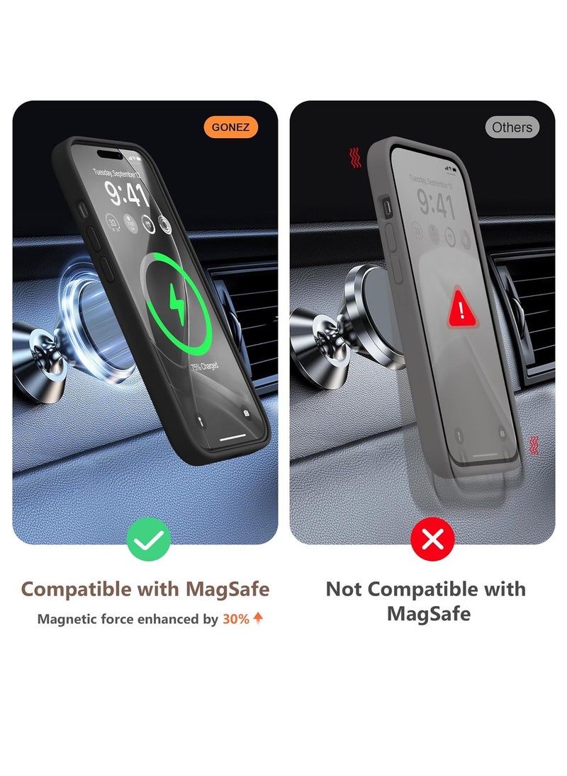 Raxoom ELTRAZONE 5-in-1 Magnetic iPhone 15 Case – Black, Slim Skin-Like Silicone, MagSafe-Compatible with 2x Screen Protectors and Camera Lens Protectors - Image 4