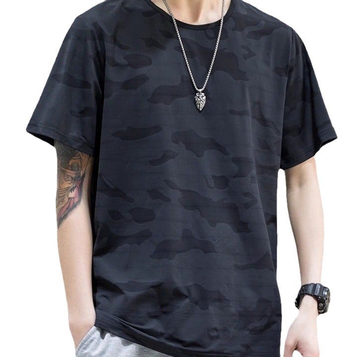 Camouflage Short-Sleeved T-Shirt Men'S Ice Silk Thin Round Neck Quick-Drying Clothes Men'S Casual Sports T-Shirt - Image 5
