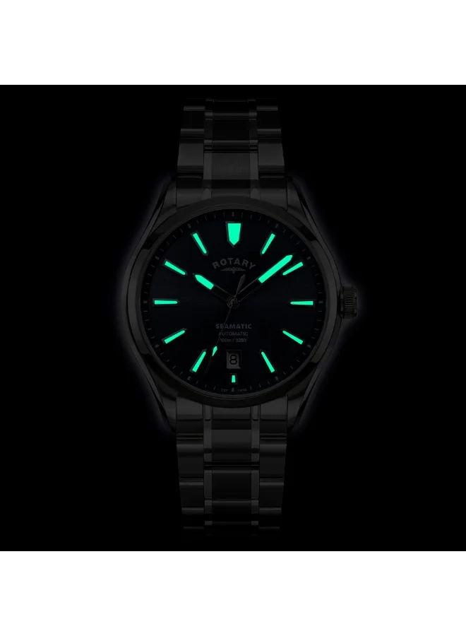 Rotary  Rotary Men's Seamatic 100M Water Resistance Blue Dial Stainless Steel Bracelet Watch - RGB10033/05 for Men | Best Price UAE