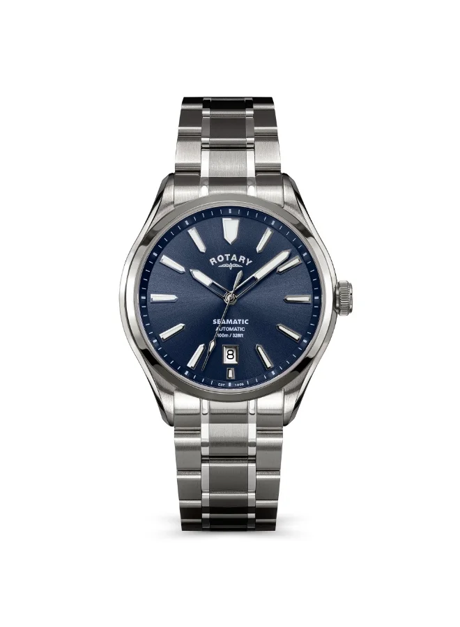 ROTARY Rotary Men's Seamatic 100M Water Resistance Blue Dial Stainless Steel Bracelet Watch - RGB10033/05