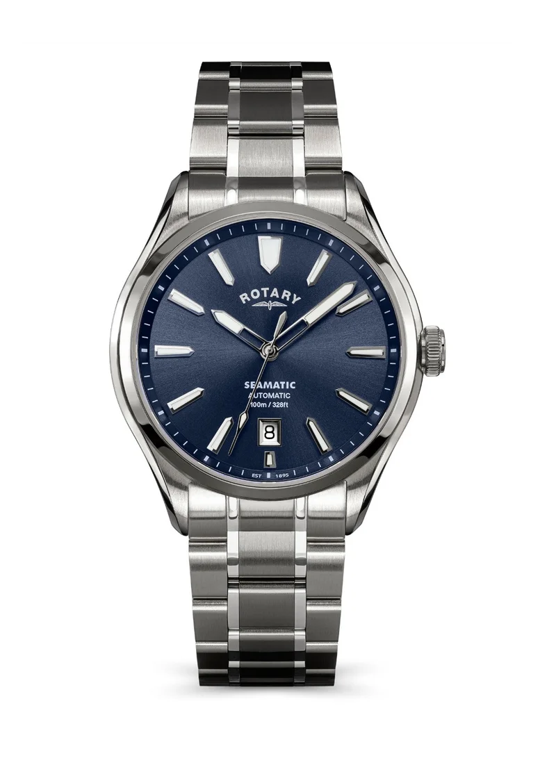 Rotary Men's Seamatic 100 Automatic Watch, 40 mm, Blue Dial, Stainless Steel Bracelet