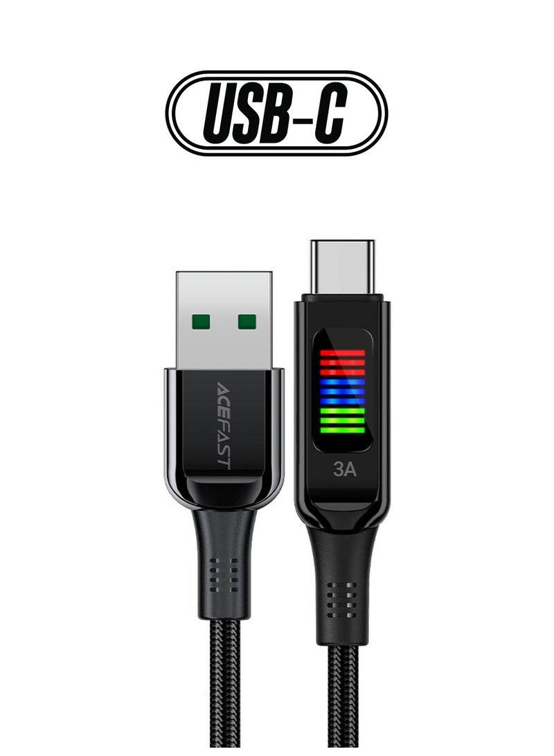 ACEFAST C7-04 USB-A to USB-C charging data cable witth display - Image 1