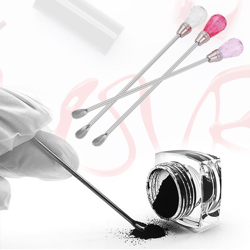 Stirring Rod: 2-In-1 Stainless Steel & Acrylic Tip - Multifunctional Stirring Spoon for Microblading Pigment Tattoo Ink Nail Gel Powder Ear Cleaning Professional Home Use - Image 2
