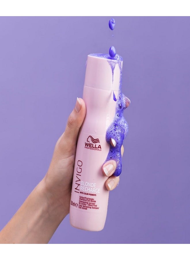 Wella Professionals Invigo Blonde Recharge Color Refreshing Shampoo, Cool Blonde, 250Ml  - Image 2
