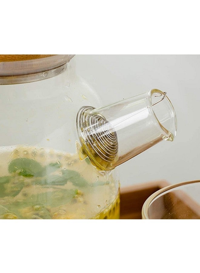 NVRA NVRA Premium 1800ML Glass Water Jug with Stainless Steel Lid & Handle | 1.80L Transparent Beverage Carafe for Home Office Etc | Pitcher for Serve Water Juice Borosilicate Jug (1.8 Lieter Wooden Lid)  - Image 5