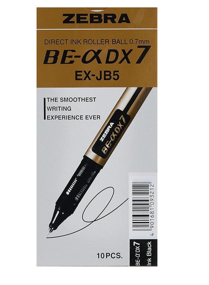 ZEBRA 10 Piece Direct Black Ink Roller Ball Pen 0.7mm - Image 1