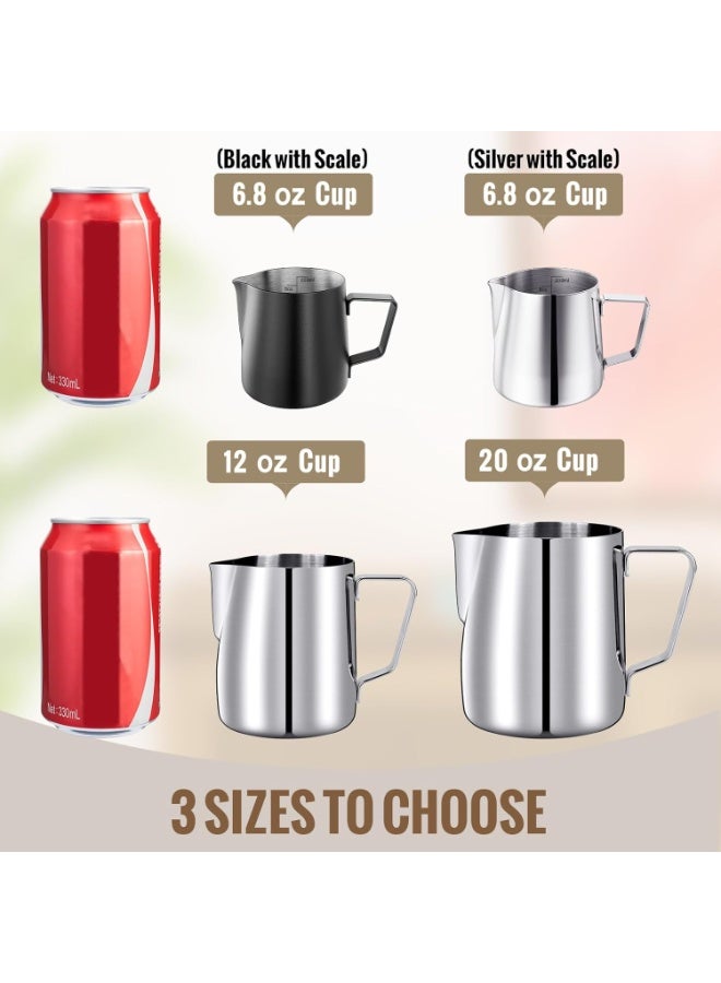 Arabest Milk Frothing Pitcher, 6.8oz/200ml Stainless Steel Milk Frother Cup, Small Steaming Pitcher for Espresso Machine, Latte Art Pour Cup - Image 4