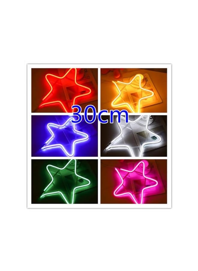 The Bros LED Star and Moon String Lights, Hanging Decorative Lights, Little Star Party Decoration, Outdoor Street Holiday Decoration Lights, Hanging Tree Lights, 30CM (style 1)  - Image 3