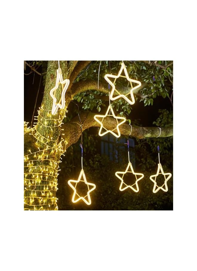 The Bros LED Star and Moon String Lights, Hanging Decorative Lights, Little Star Party Decoration, Outdoor Street Holiday Decoration Lights, Hanging Tree Lights, 30CM (style 1)  - Image 2