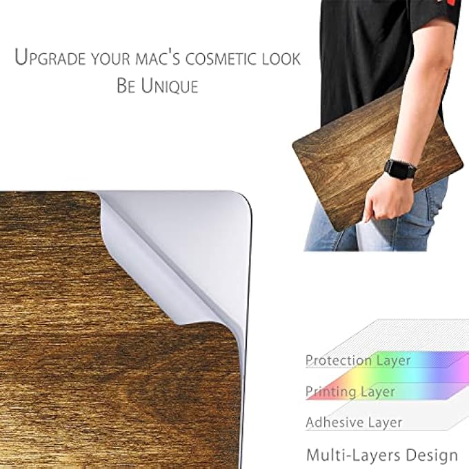 rayihni DECAL SKIN COMPATIBLE WITH 2022 MACBOOK AIR 13.6 INCH (MODEL A2681 W/ M2 CHIP) - PROTECTIVE AND DECORATIVE FULL BODY LAPTOP SKIN DECAL STICKER, ANTI-SCRATCH VINLY WRAP [WOOD TEXTURE 2] - Image 3